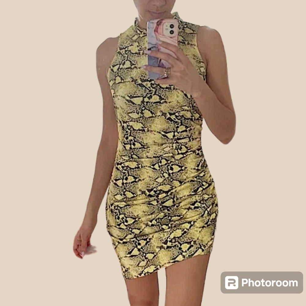 Yellow mini dress